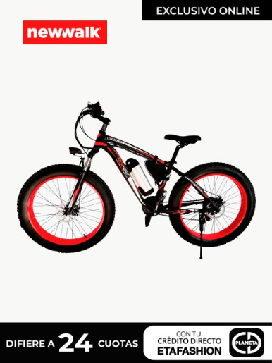 Bicicleta Eléctrica NewWalk City Bike III  / Negro - Rojo 