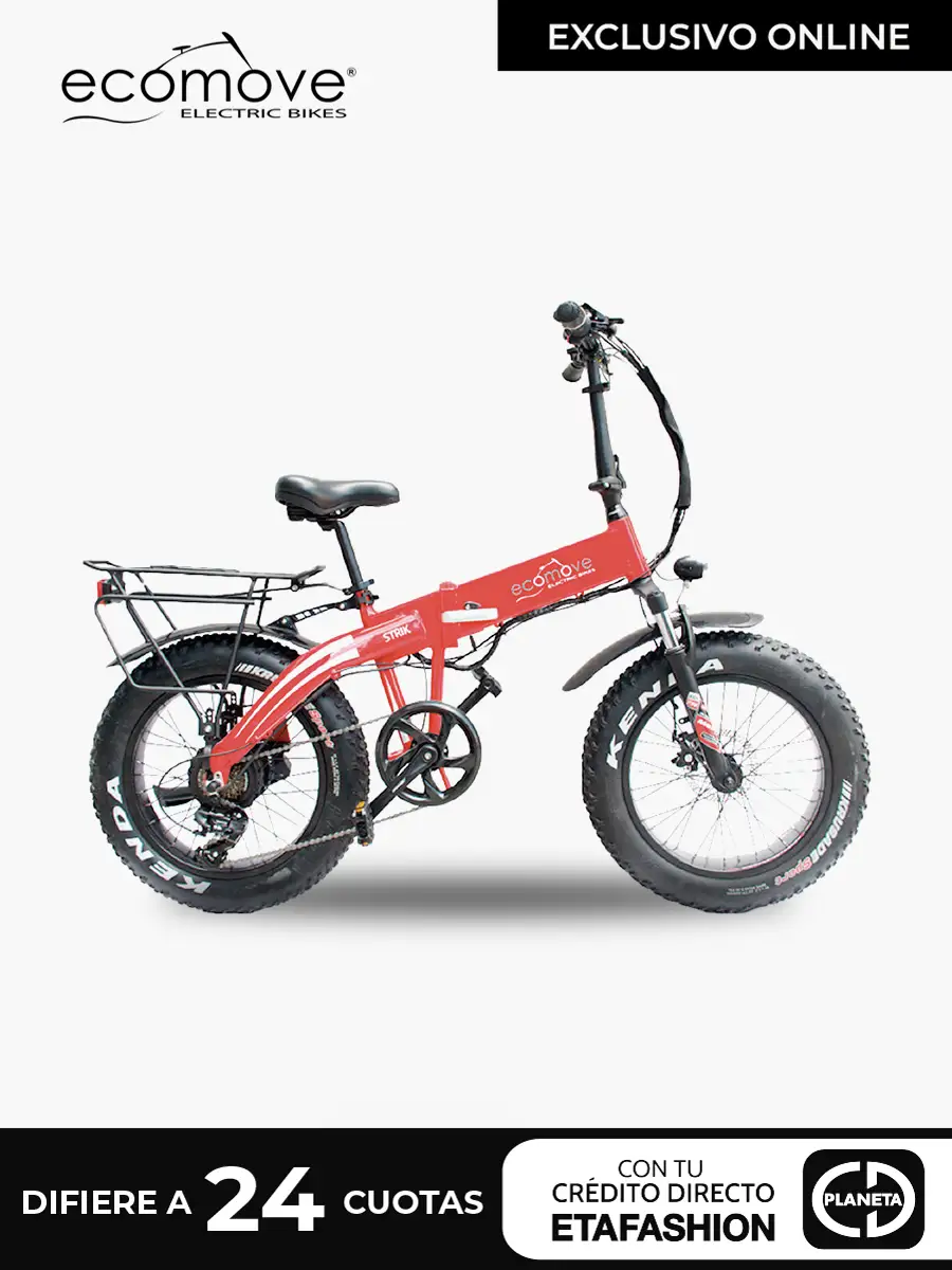 Bicicleta Eléctrica Ecomove Strik  20" 250W / Rojo