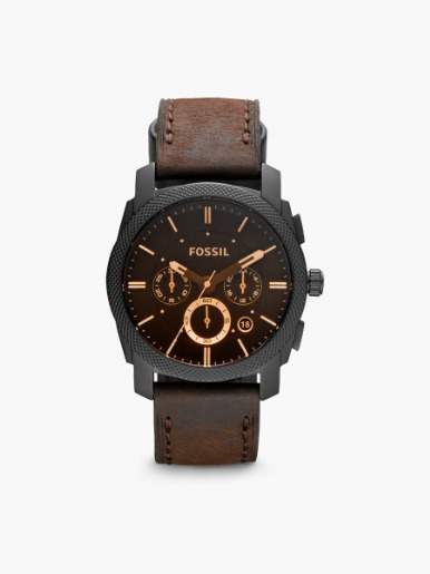 Reloj Fossil Machine Chronograph Correa Cuero / Café