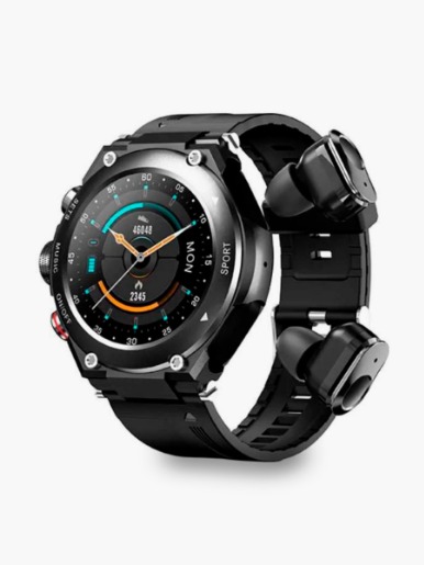 SmartWatch redondo con audífonos Summit | Negro