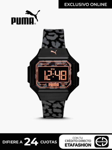 Reloj Puma Remix Animal Print Correa Goma / Negro
