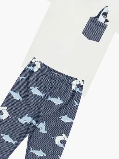 Pijama Shark Camiseta + Short - Preescolar