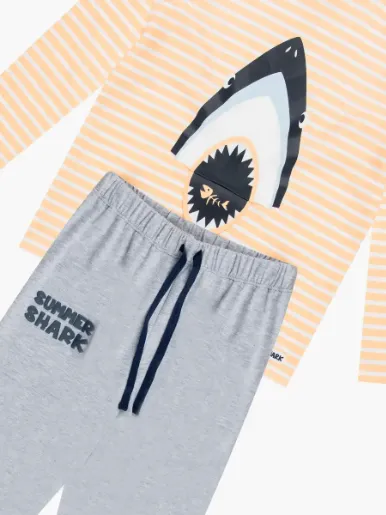 Pijama Shark Buzo + Pantalón - Preescolar