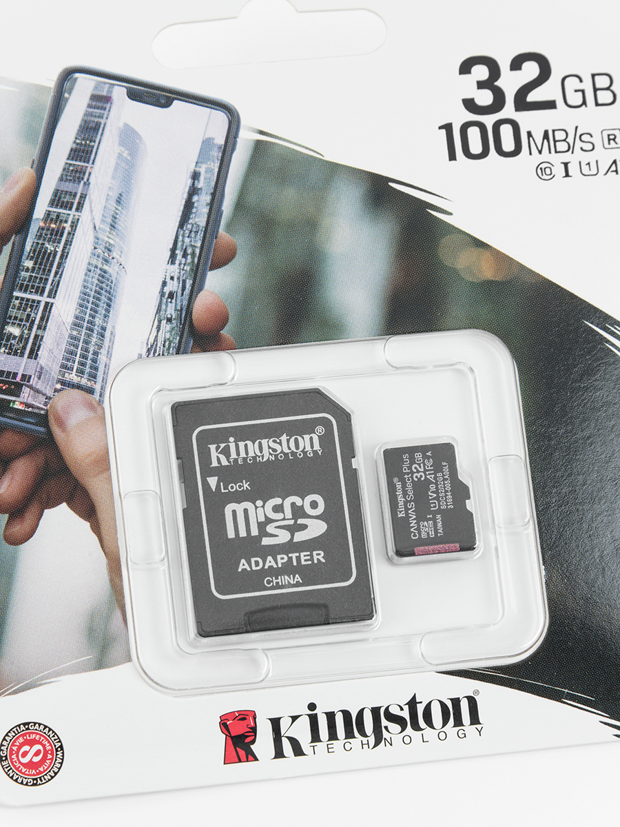 Memoria Micro SD Kingston 32 GB Canvas Plus con adaptador