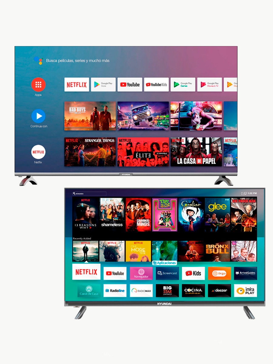 Combo TV Hyundai Smart 4K Android 58” + TV Hyundai LED 6NiM 42"
