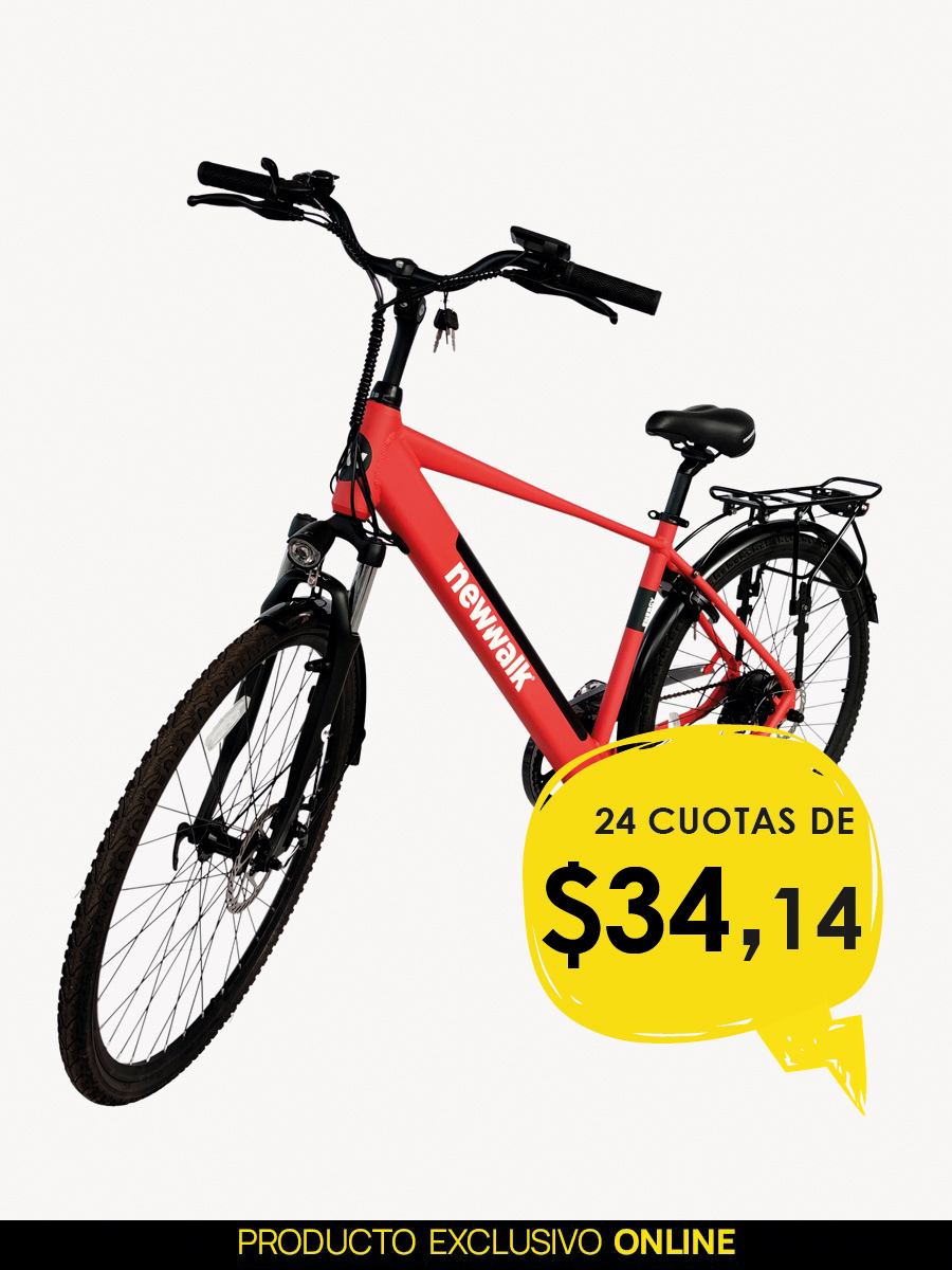 Bicicleta Eléctrica City Bike I Rojo - NewWalk