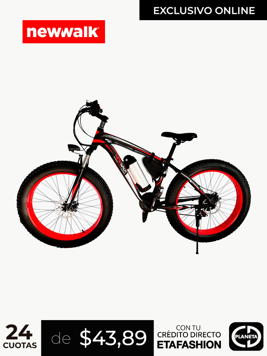 Bicicleta Eléctrica NewWalk City Bike III  / Negro - Rojo 