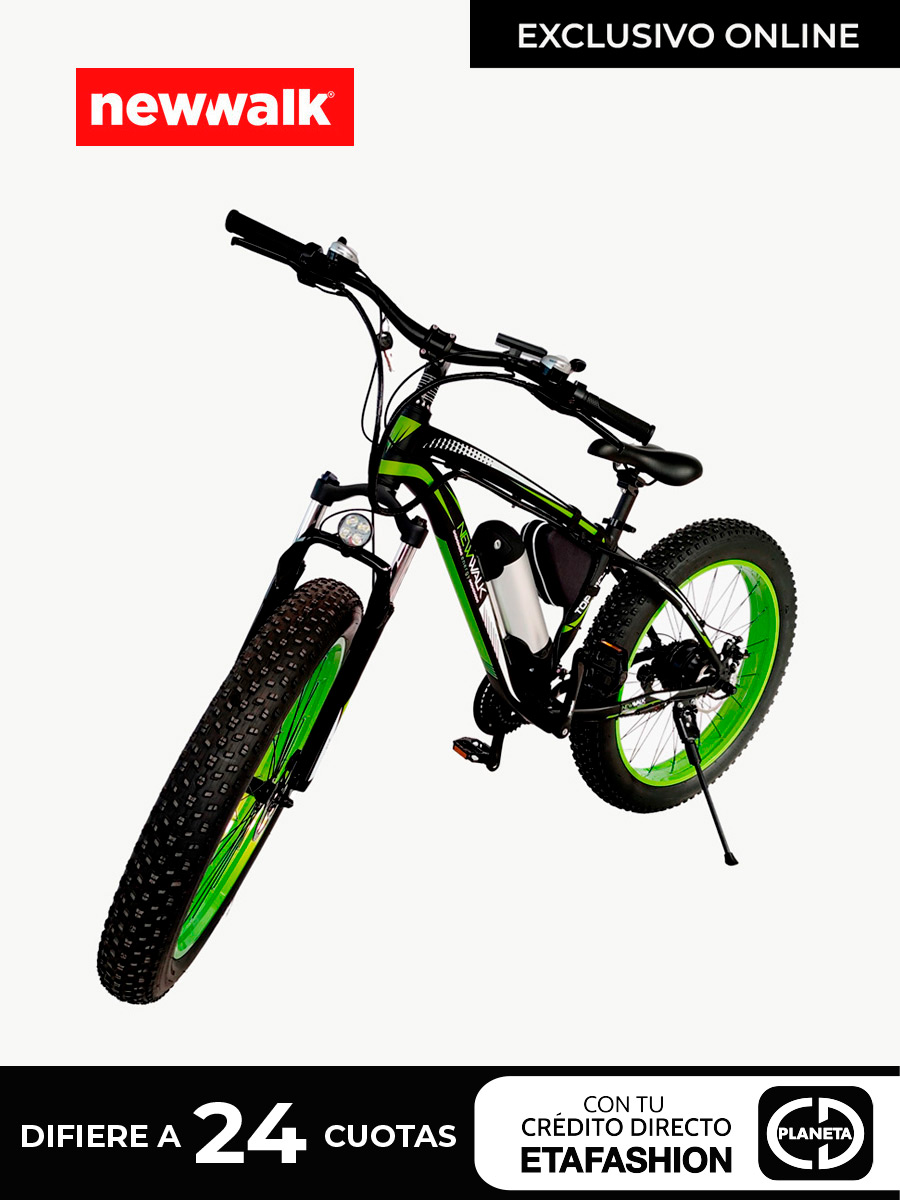 Bicicleta Eléctrica NewWalk City Bike III / Negro - Verde 
