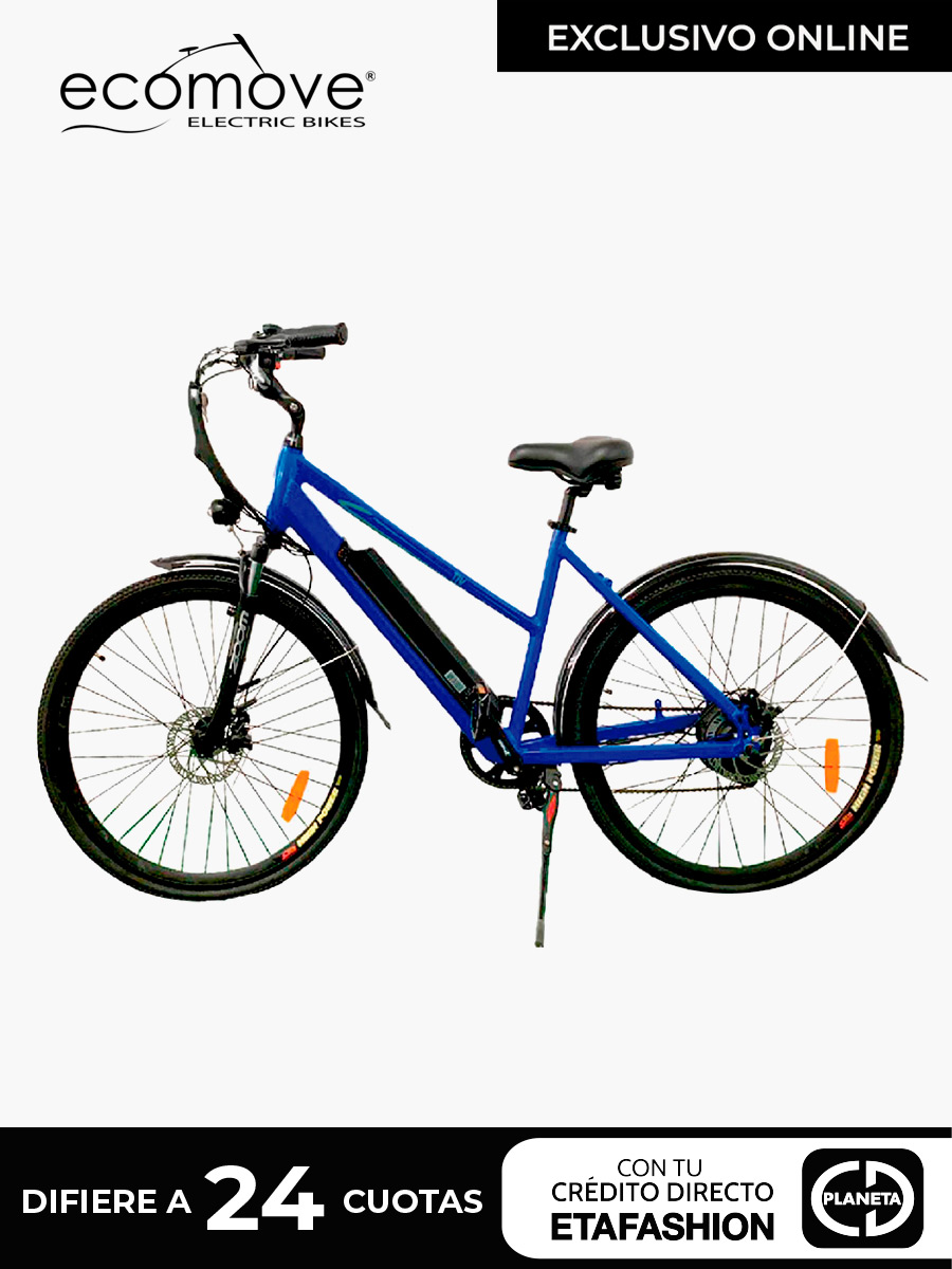 Bicicleta Eléctrica Ecomove Tiv 26" 250W / Azul
