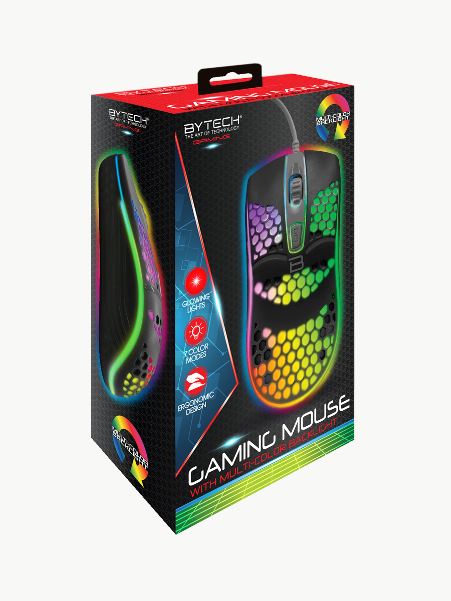 Mouse Gamer By Tech con retroiluminación multicolor