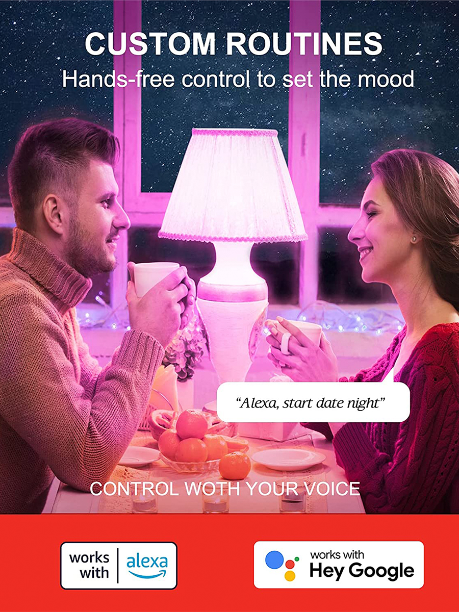 Combo Alexa Echo Dot 4T Generación con Reloj Blanco - Glacial + Foco + Luces - Amazon