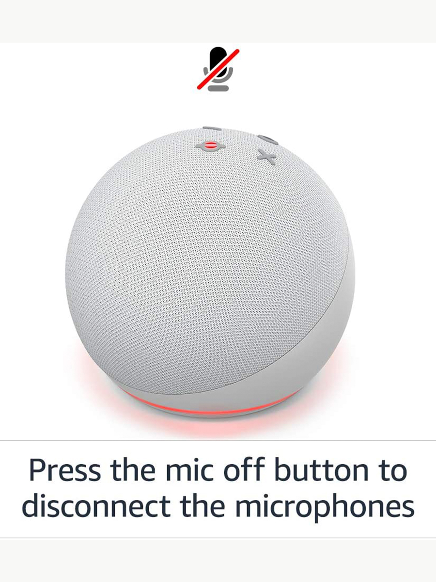 Combo Alexa Echo Dot 4T Generación con Reloj Blanco - Glacial + Foco + Luces - Amazon