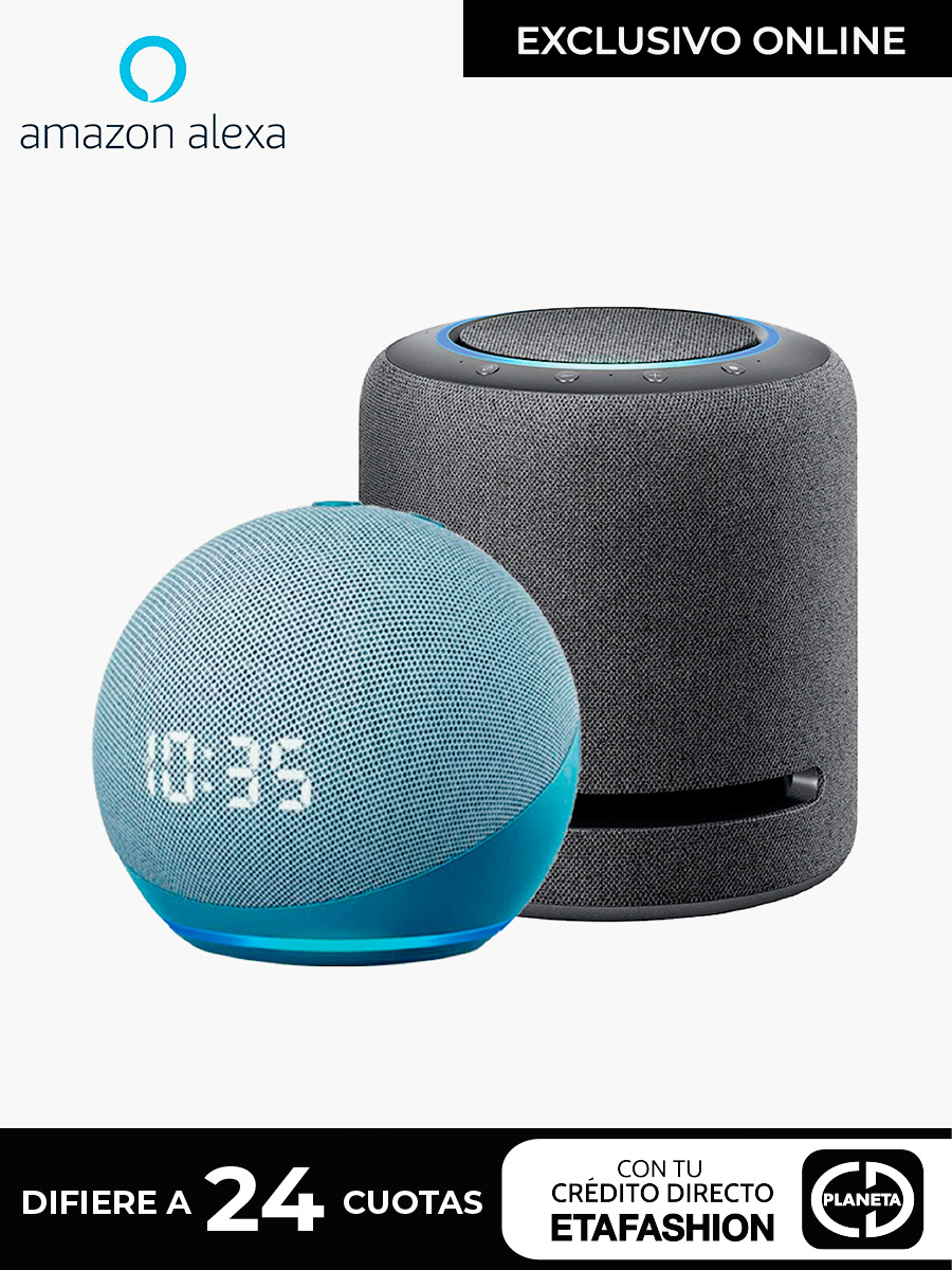 Combo Alexa Echo Studio + Alexa Echo Dot Reloj Azul 
