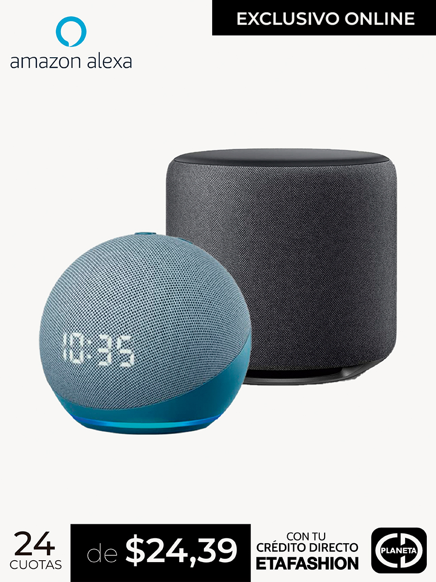 Combo Alexa Echo Sub + Alexa Echo Dot 4ta Generación con Reloj Azul - Amazon