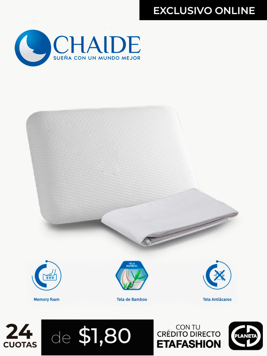 Kit de Almohada Chaide Memory Foam 62 X 42 X 14cm + Protector Impermeable de Almohada