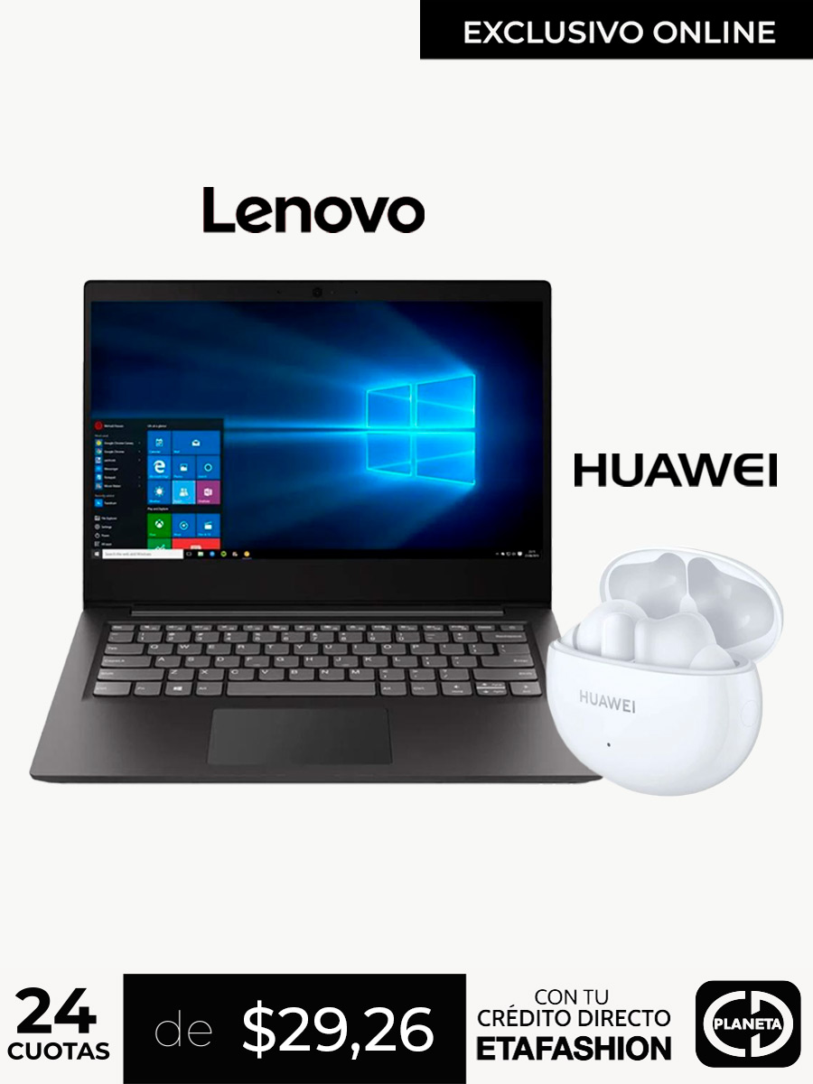 Laptop Lenovo S145-14API  14" HD 4GB + Audífonos Inalámbricos Freebuds T0001