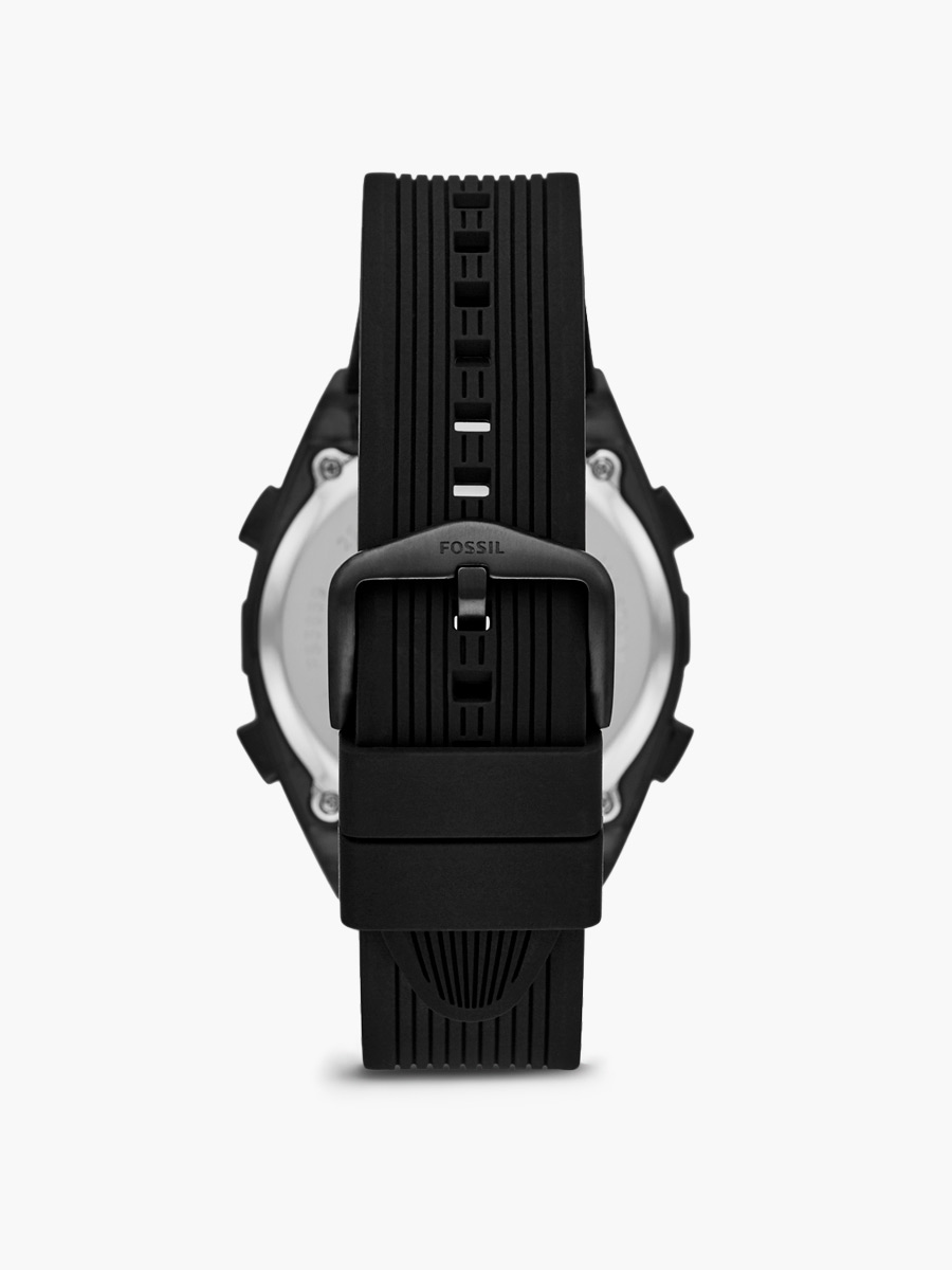 Reloj Fossil Everett Solar Digital Correa Acero / Negro