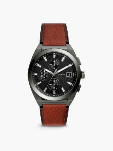 Reloj Fossil Everett Chronograph Correa Cuero / Café