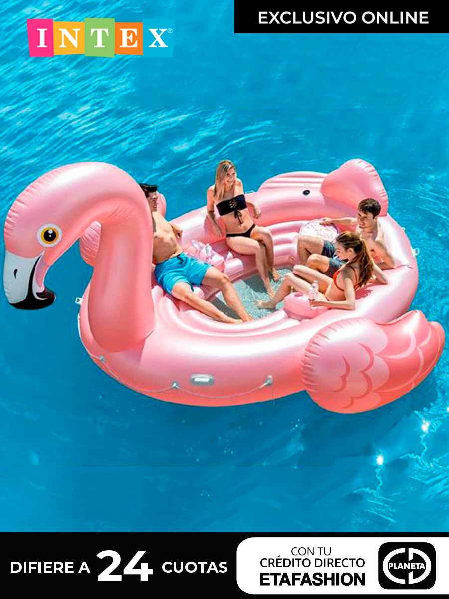 Isla Inflable Intex con asientos Diseño de Flamingo