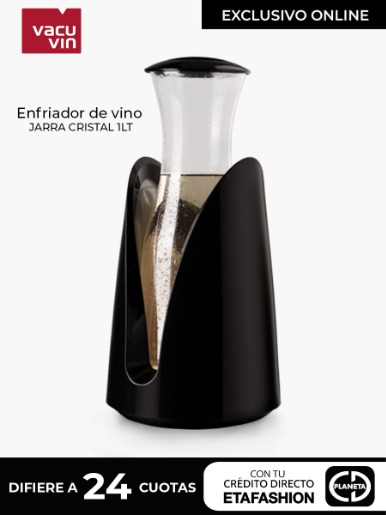 Enfriador Activo en recipiente Vacu Vin Plástico Con Jarra De Cristal 1Lts - Negro