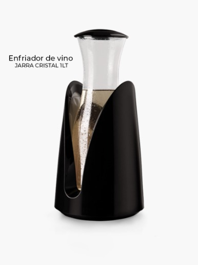 Enfriador Activo en recipiente Vacu Vin Plástico Con Jarra De Cristal 1Lts - Negro
