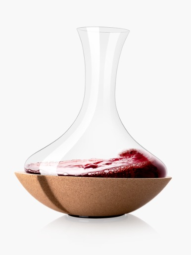 Jarra Decantadora Giratoria Vacu Vin de vidrio con base de corcho