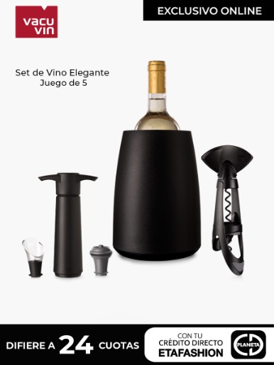 Set de Vino elegante Vacu Vin 5 Piezas / Negro
