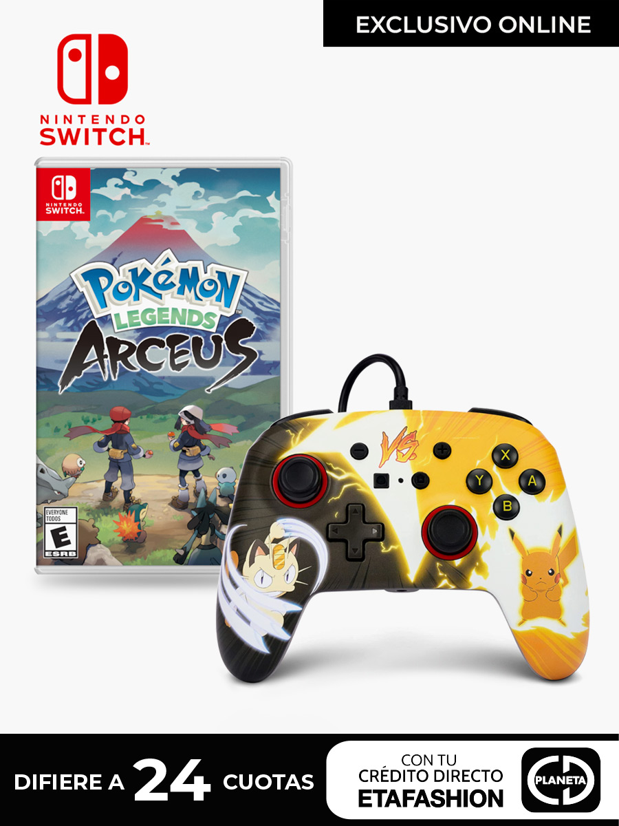 Combo Control Nintendo <em class="search-results-highlight">Switch</em> Alámbrico Pikachu/Meowth + Juego de Video Nintendo <em class="search-results-highlight">Switch</em> Pokemon Legends Arceus