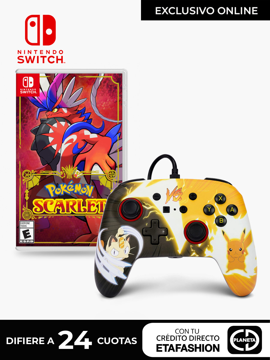 Combo Control Nintendo <em class="search-results-highlight">Switch</em> Alámbrico Pikachu/Meowth + Juego de Video Nintendo <em class="search-results-highlight">Switch</em> Pokemon Scarlet
