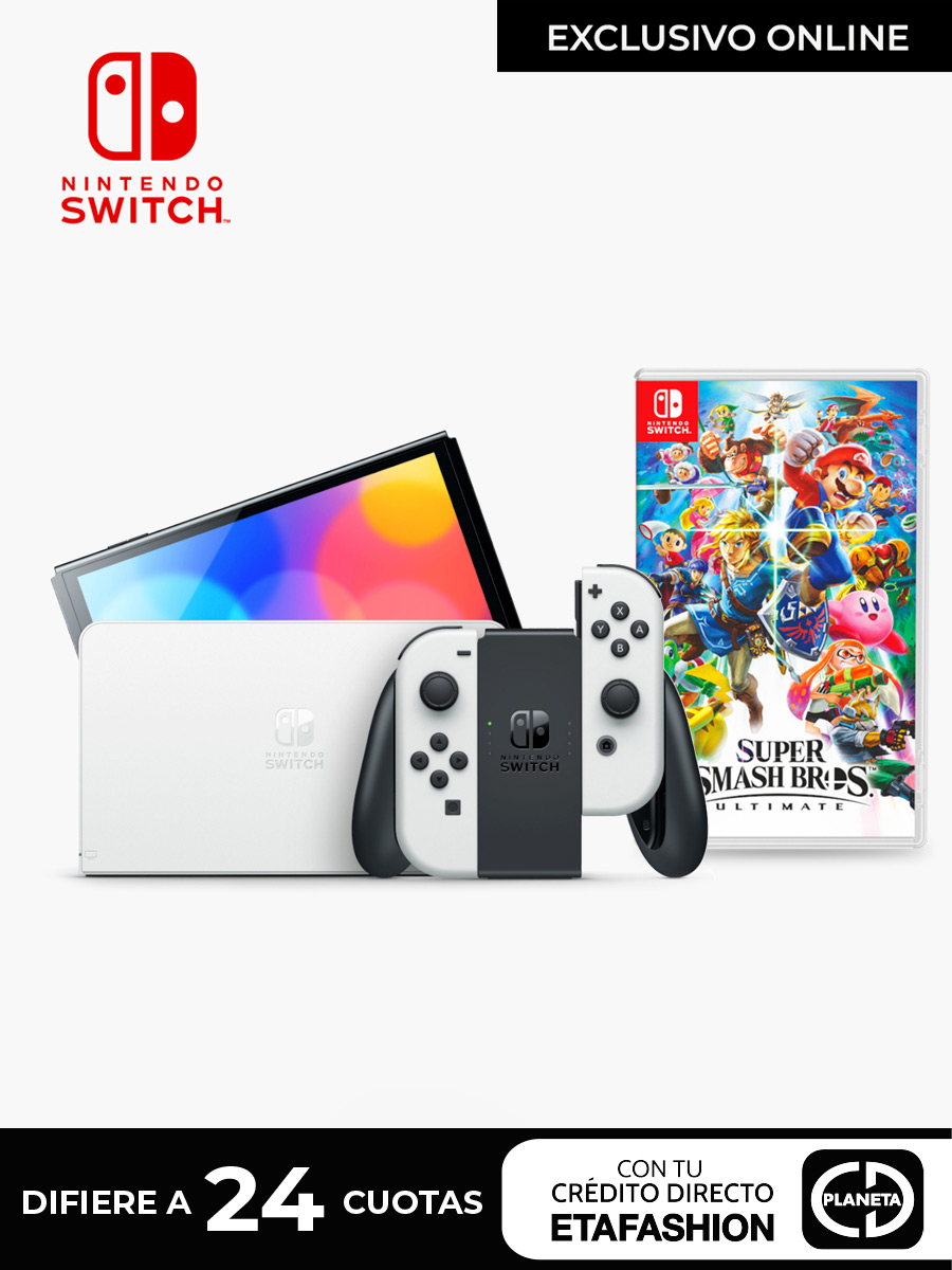 Combo Consola Nintendo <em class="search-results-highlight">Switch</em> Oled Pantalla 7" / Blanco + Juego de Video Nintendo <em class="search-results-highlight">Switch</em> Super Smash Bros Ultimate