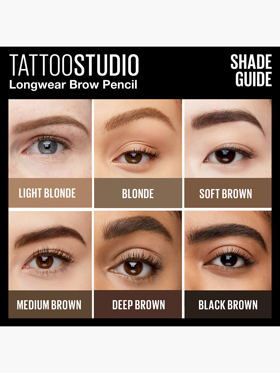 Lápiz de Cejas Maybelline NY Tattoo Studio Medium Brown
