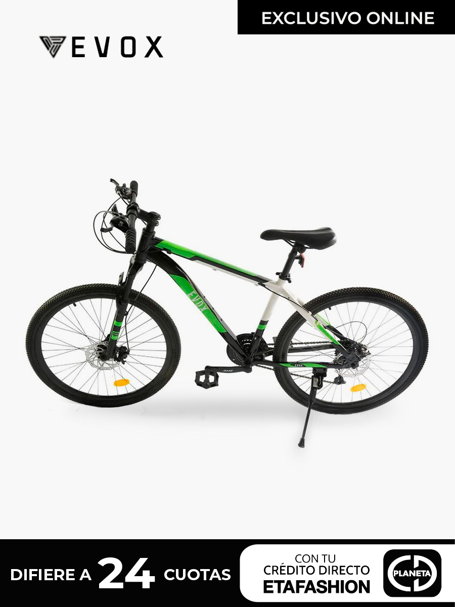 Bicicleta EVOX 21 Velocidades - Negro/Verde/Blanco