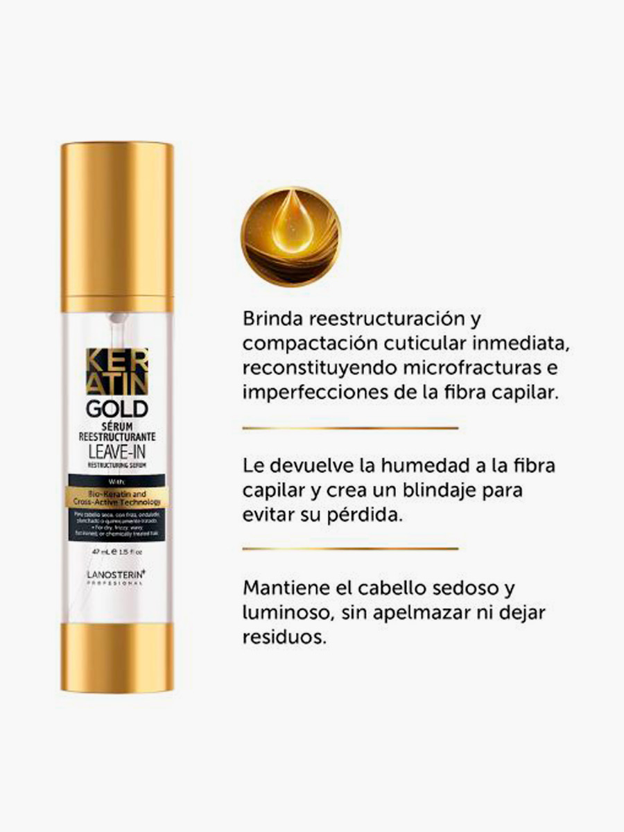 Lanosterin - Serum Reestructurante Leave - In Keratin Gold