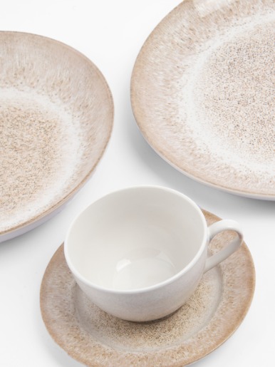 Set de Vajilla de cerámica 16 Pzs | Beige