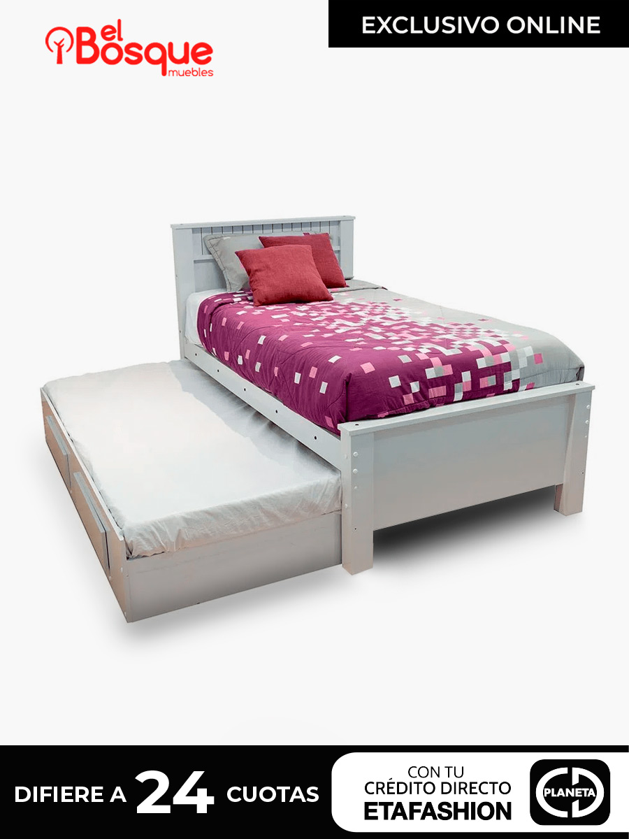 Camas modernas Hermosa cama.italo 2x2 color plateada doble tope  📲04123109265