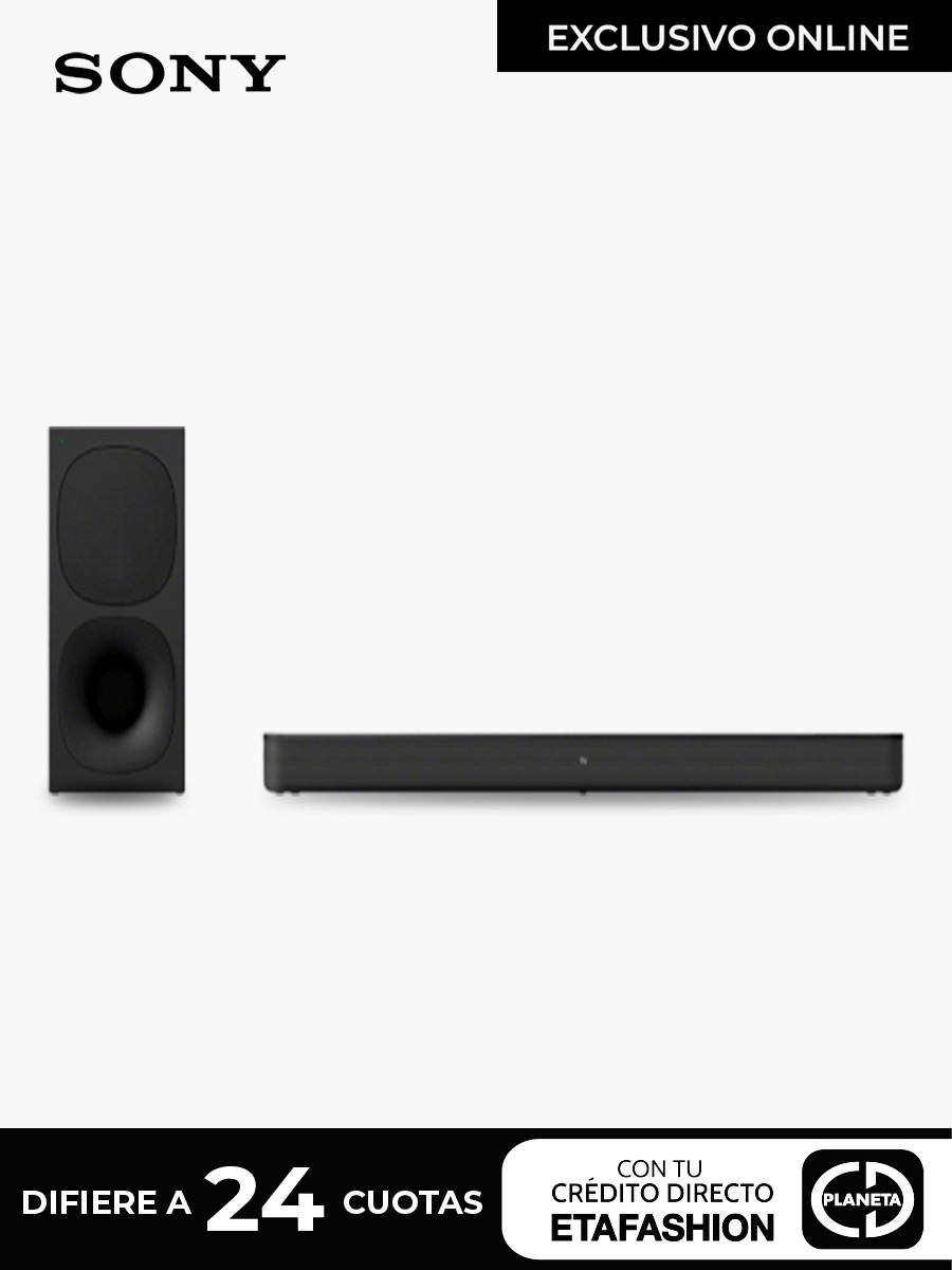 Barra de sonido  Sony HT-S400, Bluetooth, Subwoofer inalámbrico, 330 W,  S-Force PRO Surround, Dolby, Negro