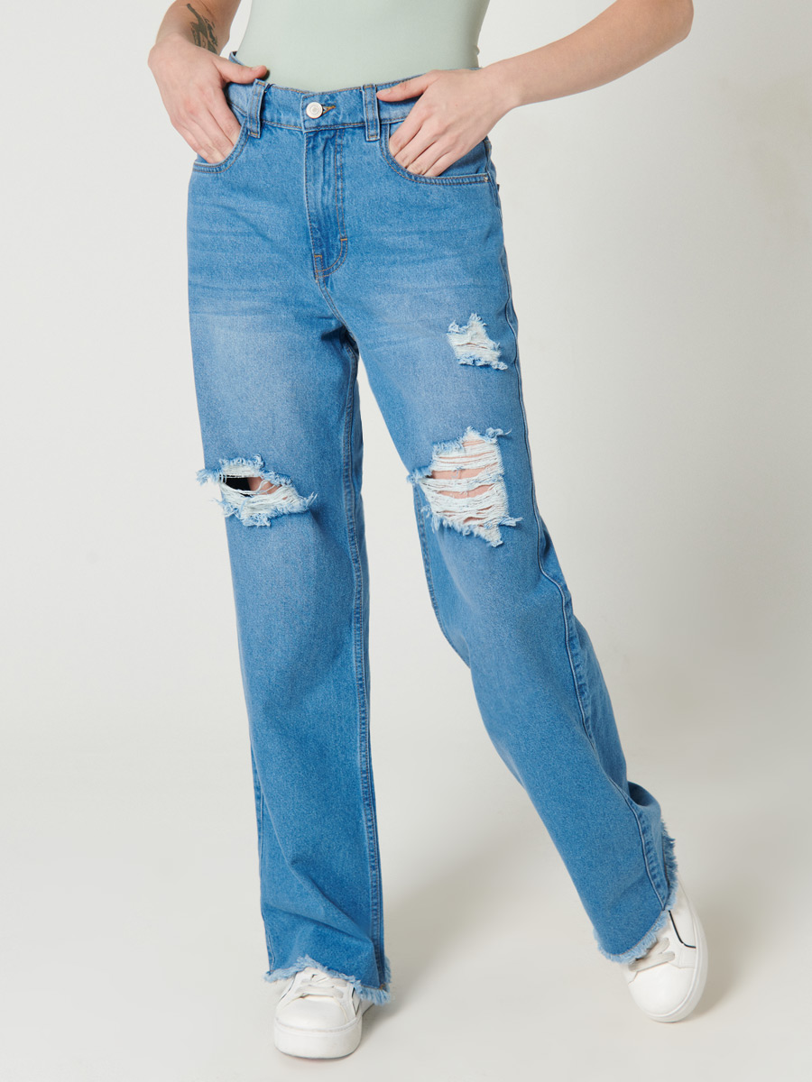 Jean Palazzo con rotos - Just Jeans, JEANS Y PANTALONES, JEANS Y  PANTALONES, MODA MUJER, MUJERES