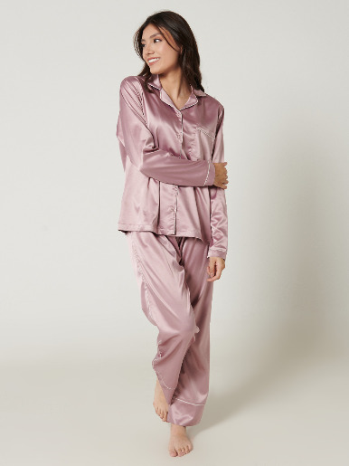 Pijama Satinada Blusón + Pantalón