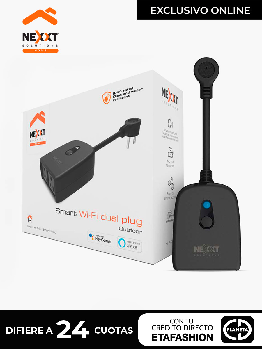 Enchufe inteligente dual Wi-Fi para exterior - NHP-O610