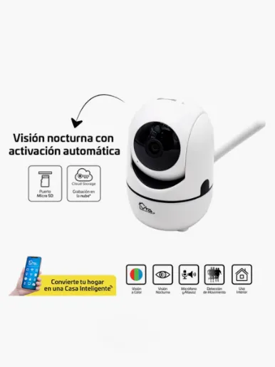 Cámara Smart Wifi VTA 84609 HD 85° Interior Audio 2 Vías con Vision Nocturna