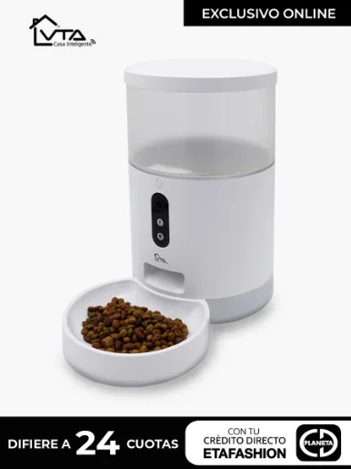 Dispensador de comida para mascotas VTA-84671 Smart Wifi con cámara de seguridad