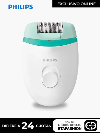 Depiladora Compacta con cable Philips Satinelli Essential | Blanco con verde