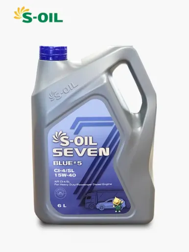 S-oil Seven Aceite para Vehículo Blue #5 (CI-4/SL) 15W-40 | 4 Litros