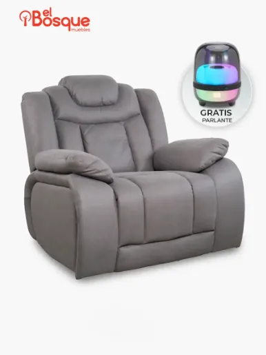 Sofá Reclinable 1 Puesto  Mecedora y Giratoria Eva Muebles el Bosque | Gris Oscuro