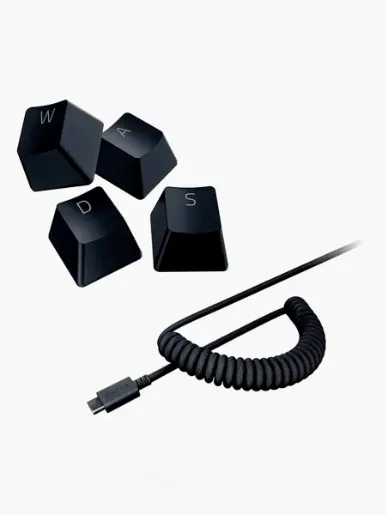 Juego de Teclas Razer PBT + Cable en espiral | Negro