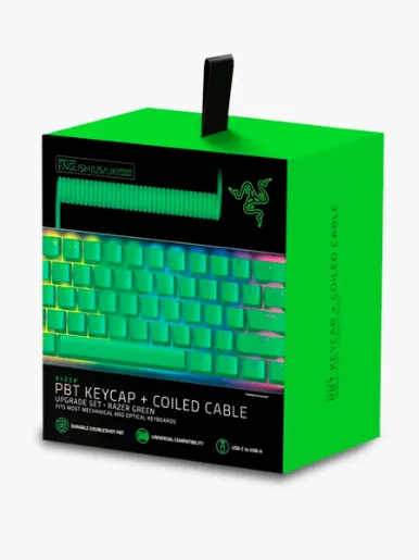 Juego de Teclas Razer PBT + Cable en espiral | Verde