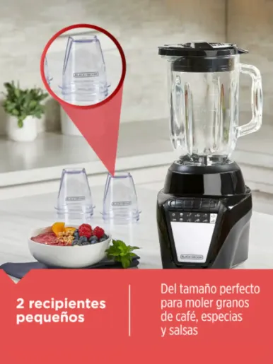 Licuadora Black Decker Ice Crush 8V + 2 Vasos Mini | Negro