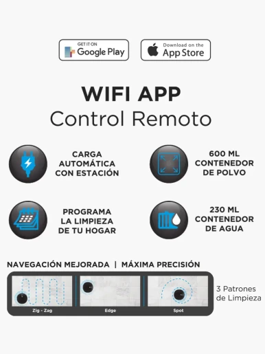 Combo Navitech  Robot Aspiradora 2 en 1 + Hidrolavadora