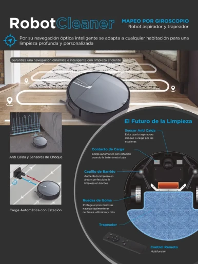 Combo Navitech  Robot Aspiradora 2 en 1 + Hidrolavadora