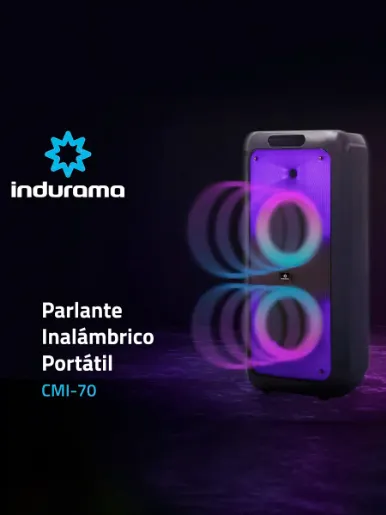 Parlante Inalámbrico <em class="search-results-highlight">Indurama</em> Portátil  CMI -70 | Negro